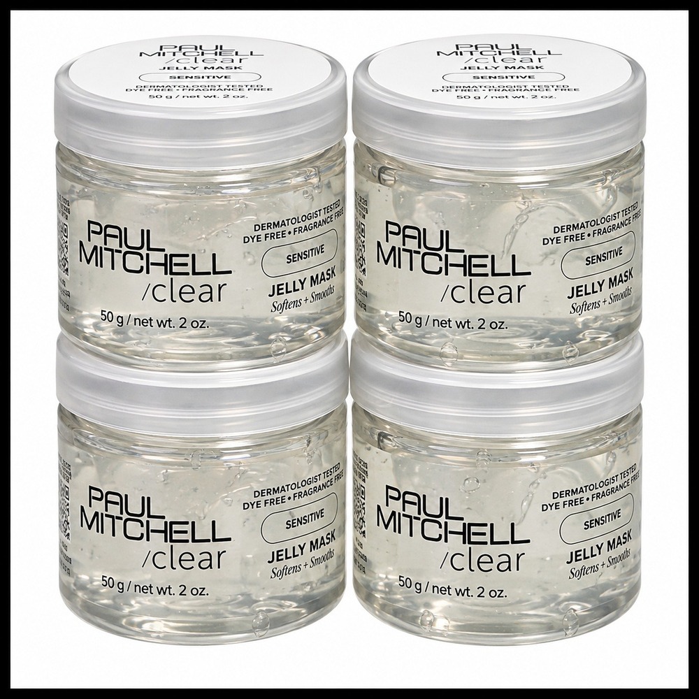 Paul Mitchell Clear Sensitive Jelly Mask 4 Pack 2oz Each Softens Glosses NEW
